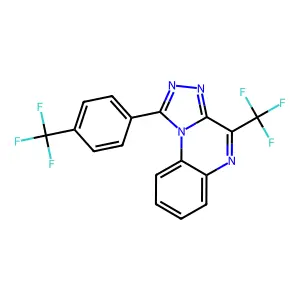 4-(trifluoromethyl)-1-[4-(trifluoromethyl)phenyl]-[1,2,4]triazolo[4,3-a]quinoxaline structure