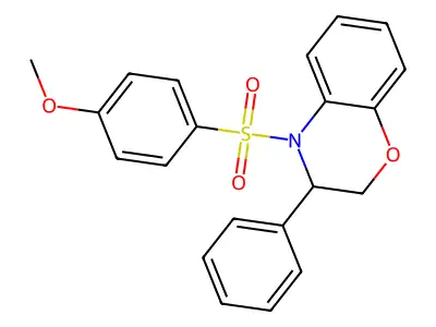 methyl 4-[(3-phenyl-2,3-dihydro-4H-1,4-benzoxazin-4-yl)sulfonyl]phenyl ether structure