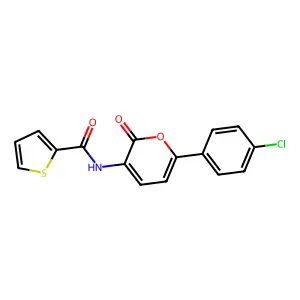 N-[6-(4-chlorophenyl)-2-oxo-2H-pyran-3-yl]-2-thiophenecarboxamide structure