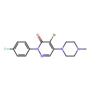4-bromo-2-(4-fluorophenyl)-5-(4-methylpiperazino)-3(2H)-pyridazinone structure