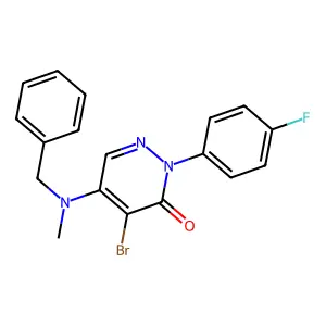 5-[benzyl(methyl)amino]-4-bromo-2-(4-fluorophenyl)-3(2H)-pyridazinone structure