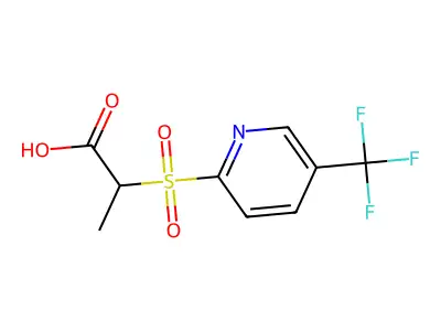 2-{[5-(Trifluoromethyl)-2-pyridinyl]sulfonyl}propanoic acid structure