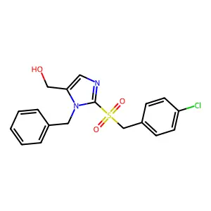 {1-benzyl-2-[(4-chlorobenzyl)sulfonyl]-1H-imidazol-5-yl}methanol structure