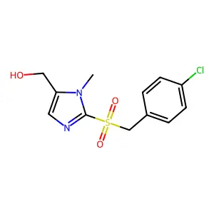 {2-[(4-chlorobenzyl)sulfonyl]-1-methyl-1H-imidazol-5-yl}methanol structure
