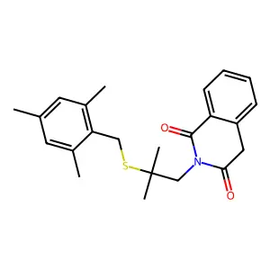 2-{2-[(mesitylmethyl)sulfanyl]-2-methylpropyl}-1,3(2H,4H)-isoquinolinedione structure