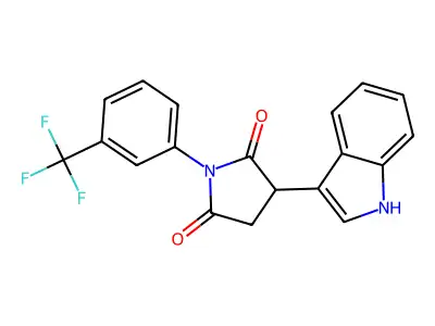 3-(1H-indol-3-yl)-1-[3-(trifluoromethyl)phenyl]pyrrolidine-2,5-dione structure