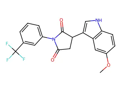 3-(5-methoxy-1H-indol-3-yl)-1-[3-(trifluoromethyl)phenyl]pyrrolidine-2,5-dione structure