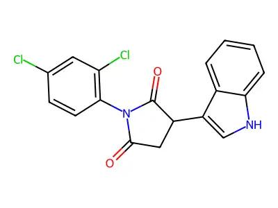 1-(2,4-dichlorophenyl)-3-(1H-indol-3-yl)pyrrolidine-2,5-dione structure