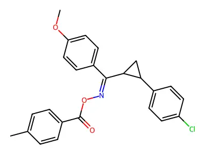 [[[2-(4-chlorophenyl)cyclopropyl]-(4-methoxyphenyl)methylidene]amino] 4-methylbenzoate structure