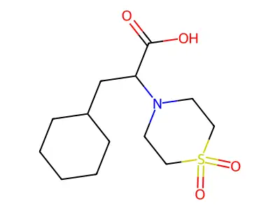 3-Cyclohexyl-2-(1,1-dioxo-1lambda~6~,4-thiazinan-4-yl)propanoic acid structure