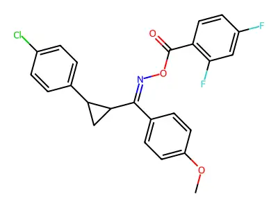 [[[2-(4-chlorophenyl)cyclopropyl]-(4-methoxyphenyl)methylidene]amino] 2,4-difluorobenzoate structure