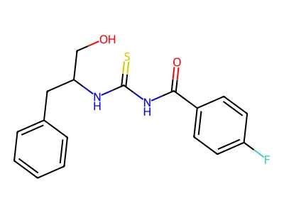 N-(1-benzyl-2-hydroxyethyl)-N'-(4-fluorobenzoyl)thiourea structure