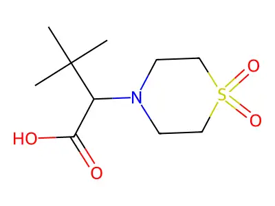 2-(1,1-Dioxo-1lambda~6~,4-thiazinan-4-yl)-3,3-dimethylbutanoic acid structure