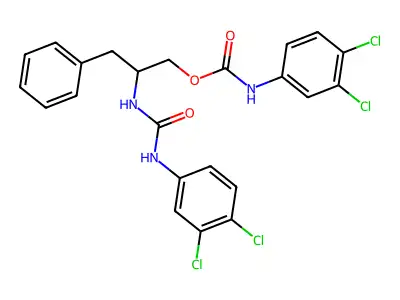2-{[(3,4-dichloroanilino)carbonyl]amino}-3-phenylpropyl N-(3,4-dichlorophenyl)carbamate structure