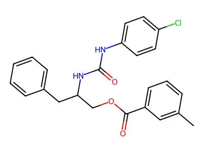 2-{[(4-Chloroanilino)carbonyl]amino}-3-phenylpropyl 3-methylbenzenecarboxylate structure