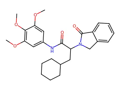 3-cyclohexyl-2-(3-oxo-1H-isoindol-2-yl)-N-(3,4,5-trimethoxyphenyl)propanamide structure