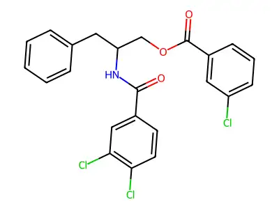 2-[(3,4-Dichlorobenzoyl)amino]-3-phenylpropyl 3-chlorobenzenecarboxylate structure
