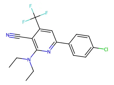 6-(4-Chlorophenyl)-2-(diethylamino)-4-(trifluoromethyl)nicotinonitrile structure