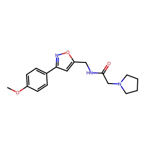 N-{[3-(4-methoxyphenyl)-5-isoxazolyl]methyl}-2-(1-pyrrolidinyl)acetamide structure