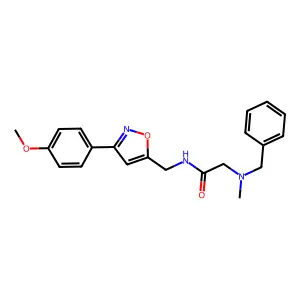 2-[benzyl(methyl)amino]-N-{[3-(4-methoxyphenyl)-5-isoxazolyl]methyl}acetamide structure