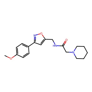 N-{[3-(4-methoxyphenyl)-5-isoxazolyl]methyl}-2-piperidinoacetamide structure