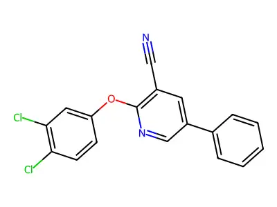 2-(3,4-Dichlorophenoxy)-5-phenylpyridine-3-carbonitrile structure