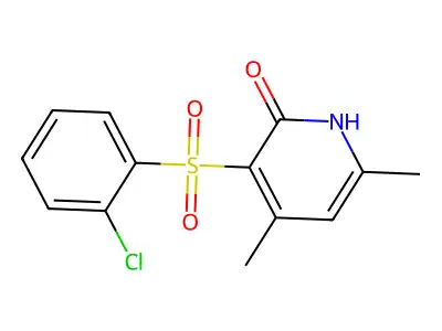3-[(2-chlorophenyl)sulfonyl]-4,6-dimethyl-2(1H)-pyridinone structure
