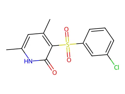 3-[(3-chlorophenyl)sulfonyl]-4,6-dimethyl-2(1H)-pyridinone structure