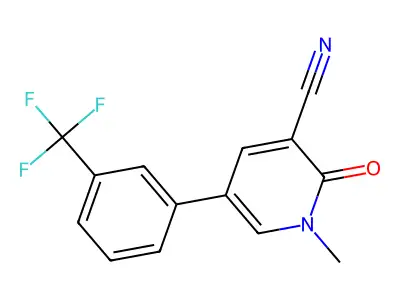 1-Methyl-2-oxo-5-[3-(trifluoromethyl)phenyl]-1,2-dihydro-3-pyridinecarbonitrile structure