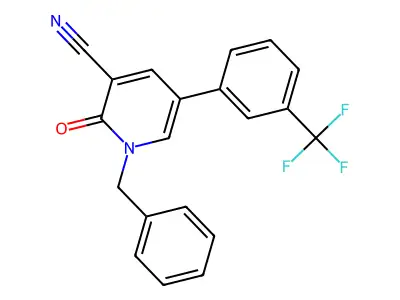 1-Benzyl-2-oxo-5-[3-(trifluoromethyl)phenyl]-1,2-dihydro-3-pyridinecarbonitrile structure