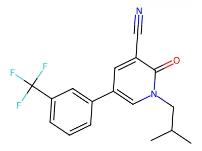1-(2-Methylpropyl)-2-oxo-5-[3-(trifluoromethyl)phenyl]pyridine-3-carbonitrile structure