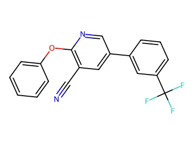 2-Phenoxy-5-[3-(trifluoromethyl)phenyl]nicotinonitrile structure