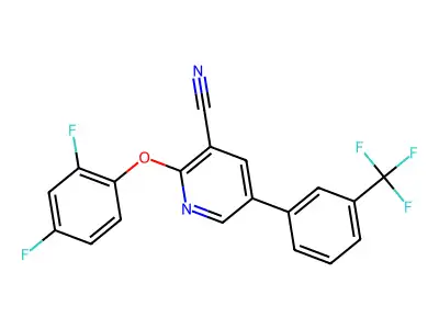2-(2,4-Difluorophenoxy)-5-[3-(trifluoromethyl)phenyl]pyridine-3-carbonitrile structure