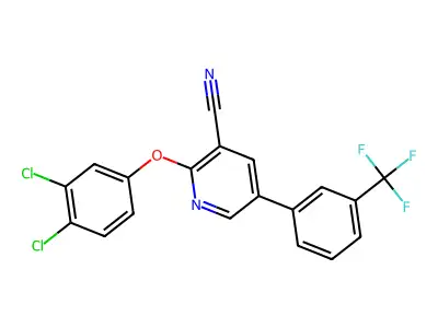 2-(3,4-Dichlorophenoxy)-5-[3-(trifluoromethyl)phenyl]pyridine-3-carbonitrile structure