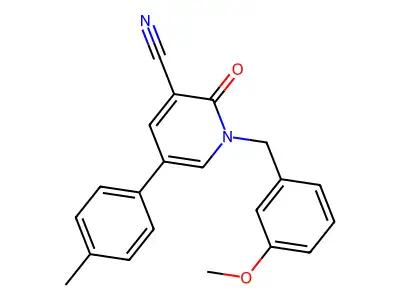 1-(3-Methoxybenzyl)-5-(4-methylphenyl)-2-oxo-1,2-dihydro-3-pyridinecarbonitrile structure
