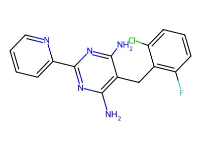6-Amino-5-(2-chloro-6-fluorobenzyl)-2-(2-pyridinyl)-4-pyrimidinylamine structure