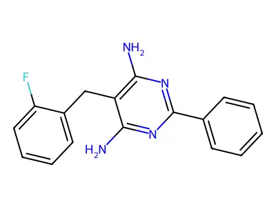 6-Amino-5-(2-fluorobenzyl)-2-phenyl-4-pyrimidinylamine structure