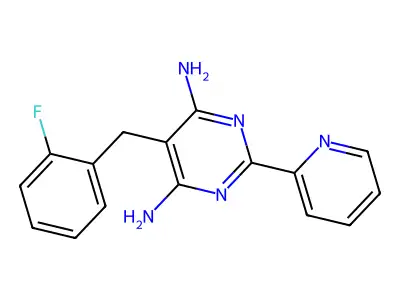 5-(2-Fluorobenzyl)-2-(2-pyridinyl)-4,6-pyrimidinediamine structure