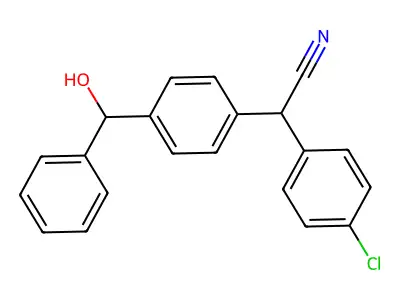 2-(4-Chlorophenyl)-2-{4-[hydroxy(phenyl)methyl]phenyl}acetonitrile structure