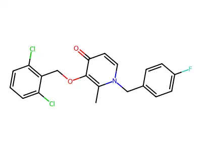 3-((2,6-Dichlorobenzyl)oxy)-1-(4-fluorobenzyl)-2-methyl-4(1H)-pyridinone structure