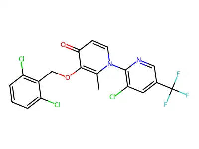 1-(3-Chloro-5-(trifluoromethyl)-2-pyridinyl)-3-((2,6-dichlorobenzyl)oxy)-2-methyl-4(1H)-pyridinone structure