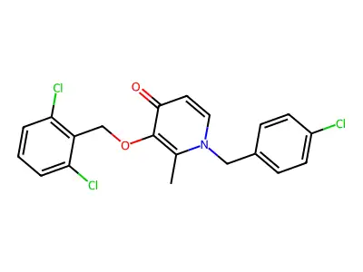 1-(4-Chlorobenzyl)-3-((2,6-dichlorobenzyl)oxy)-2-methyl-4(1H)-pyridinone structure