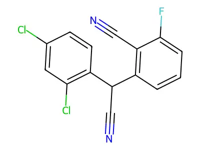 2-[Cyano(2,4-dichlorophenyl)methyl]-6-fluorobenzenecarbonitrile structure