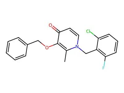 3-(benzyloxy)-1-(2-chloro-6-fluorobenzyl)-2-methyl-4(1H)-pyridinone structure