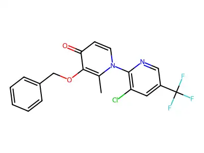 1-[3-chloro-5-(trifluoromethyl)pyridin-2-yl]-2-methyl-3-phenylmethoxypyridin-4-one structure