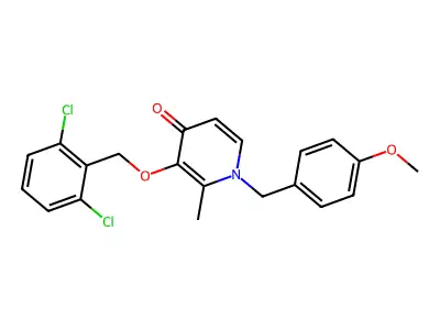 3-((2,6-Dichlorobenzyl)oxy)-1-(4-methoxybenzyl)-2-methyl-4(1H)-pyridinone structure