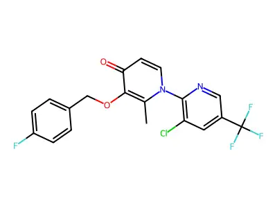 1-(3-Chloro-5-(trifluoromethyl)-2-pyridinyl)-3-((4-fluorobenzyl)oxy)-2-methyl-4(1H)-pyridinone structure