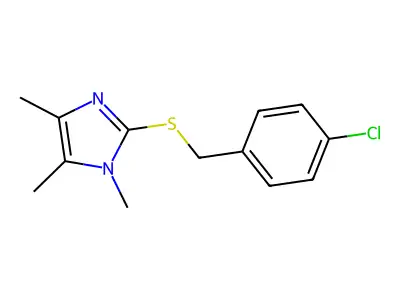 4-chlorobenzyl 1,4,5-trimethyl-1H-imidazol-2-yl sulfide structure