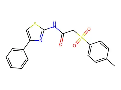 2-[(4-methylphenyl)sulfonyl]-N-(4-phenyl-1,3-thiazol-2-yl)acetamide structure
