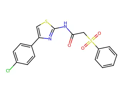 2-(benzenesulfonyl)-N-[4-(4-chlorophenyl)-1,3-thiazol-2-yl]acetamide structure